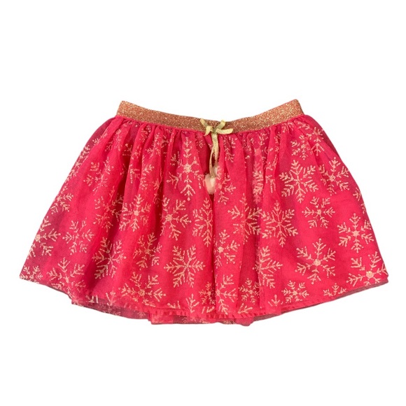 Cynthia Rowley Girls Snowflakes Sparkle Skirt Pink Gold Small 5/6 Party Birthday - Picture 1 of 10